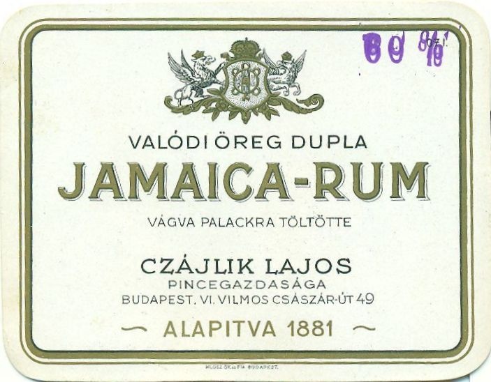 Jamaica-Rum (Magyar Kereskedelmi és Vendéglátóipari Múzeum CC BY-NC-SA)