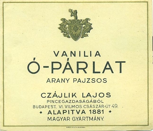 Vanilia Ó-Párlat (Magyar Kereskedelmi és Vendéglátóipari Múzeum CC BY-NC-SA)