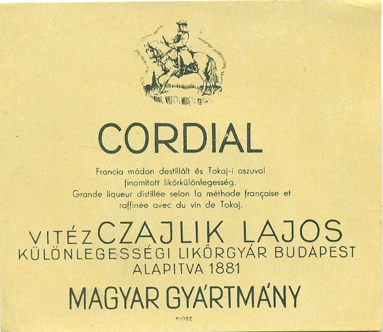 Cordial (Magyar Kereskedelmi és Vendéglátóipari Múzeum CC BY-NC-SA)