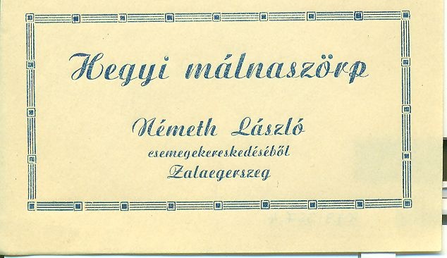 Hegyi málnaszörp (Magyar Kereskedelmi és Vendéglátóipari Múzeum CC BY-NC-SA)
