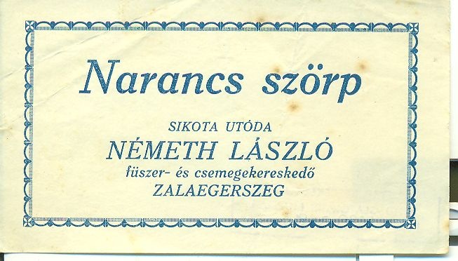 Narancs szörp (Magyar Kereskedelmi és Vendéglátóipari Múzeum CC BY-NC-SA)