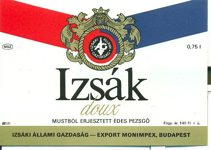 Izsák édes pezsgő (Magyar Kereskedelmi és Vendéglátóipari Múzeum CC BY-NC-SA)