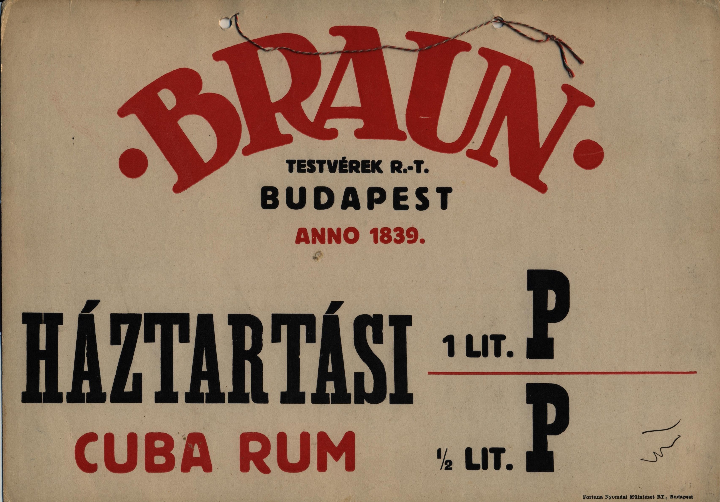 Braun reklámtábla (Magyar Kereskedelmi és Vendéglátóipari Múzeum CC BY-NC-SA)