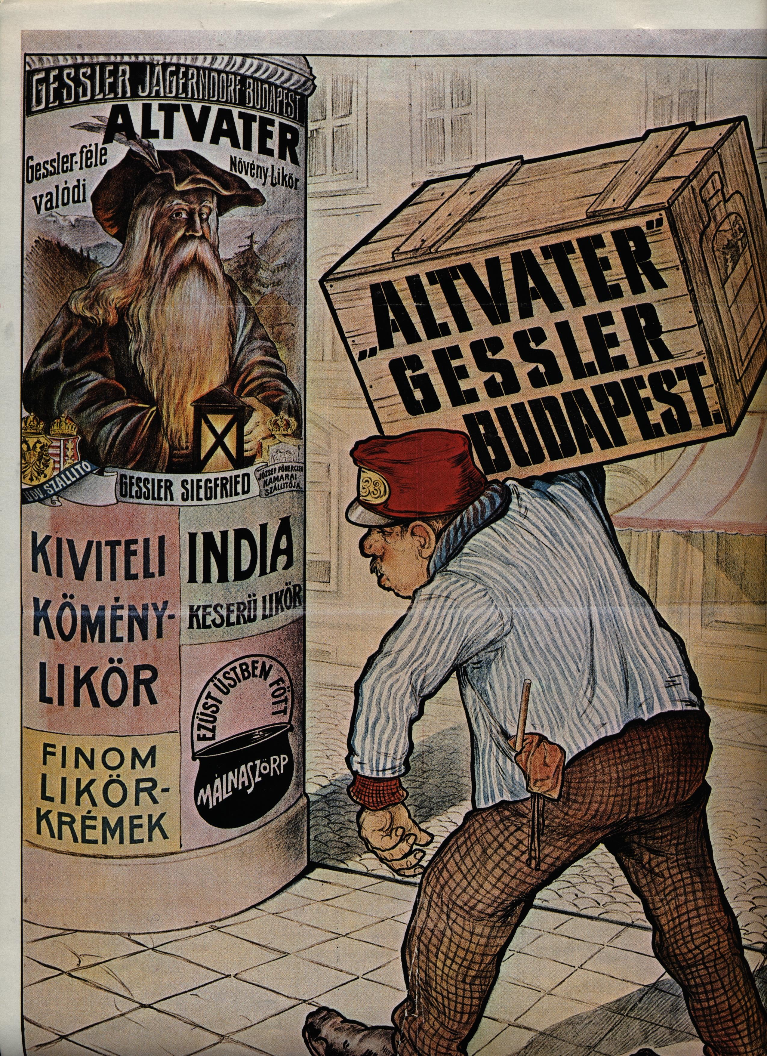 Altvater likőr kisplakát (Magyar Kereskedelmi és Vendéglátóipari Múzeum CC BY-NC-SA)