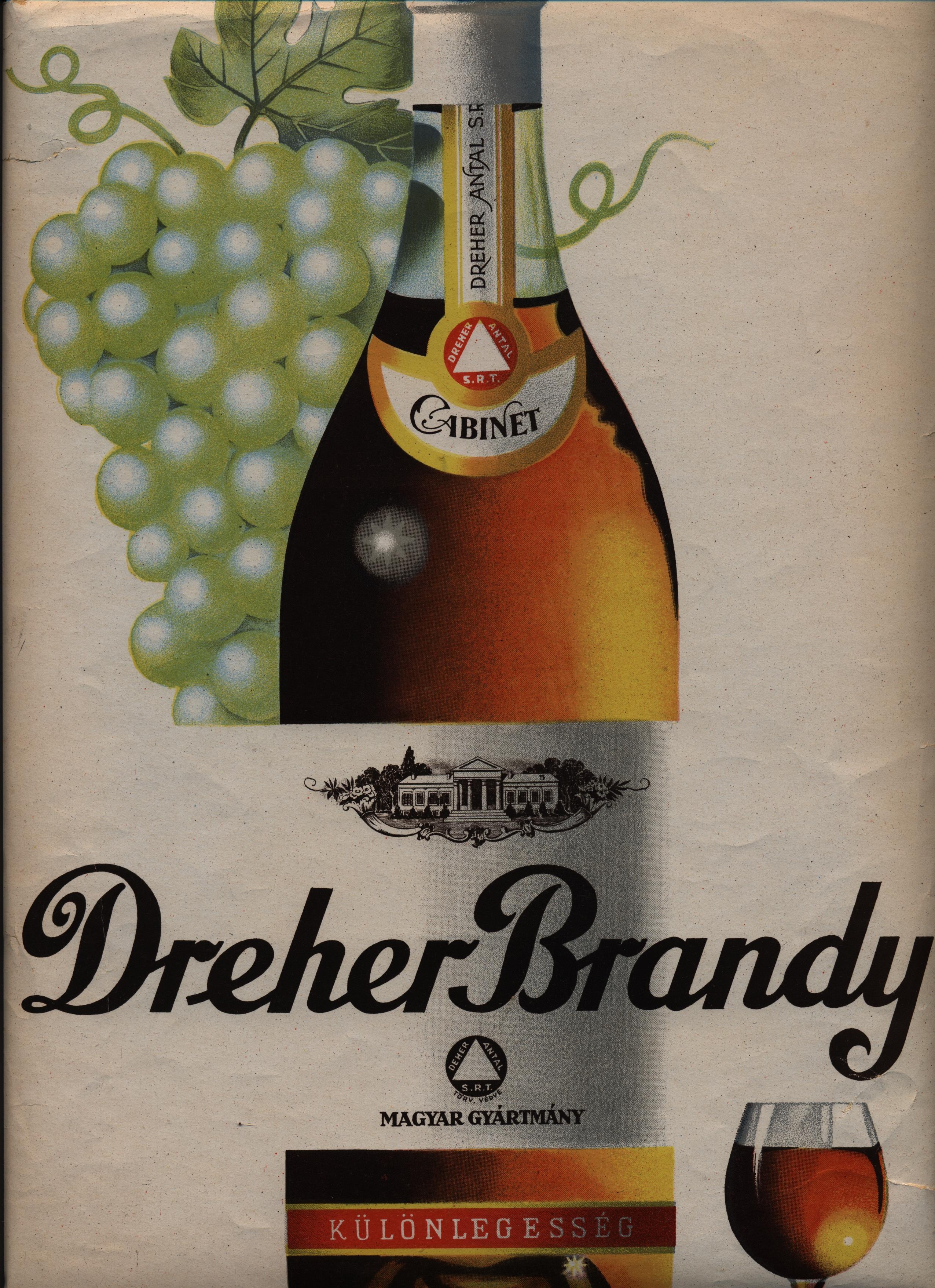 Dreher Brandy villamosplakát (Magyar Kereskedelmi és Vendéglátóipari Múzeum CC BY-NC-SA)