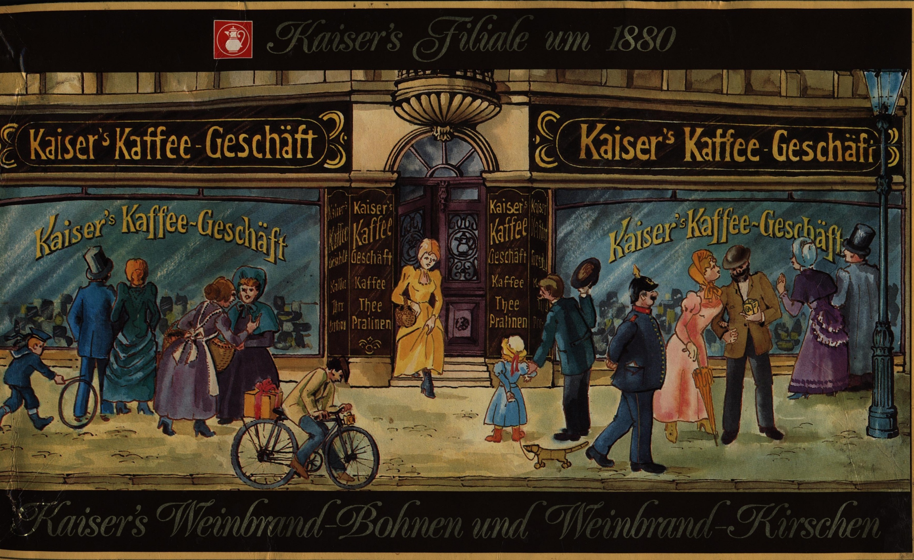 Kaiser’s konyakos meggy bonbon dobozának fedele (Magyar Kereskedelmi és Vendéglátóipari Múzeum CC BY-NC-SA)