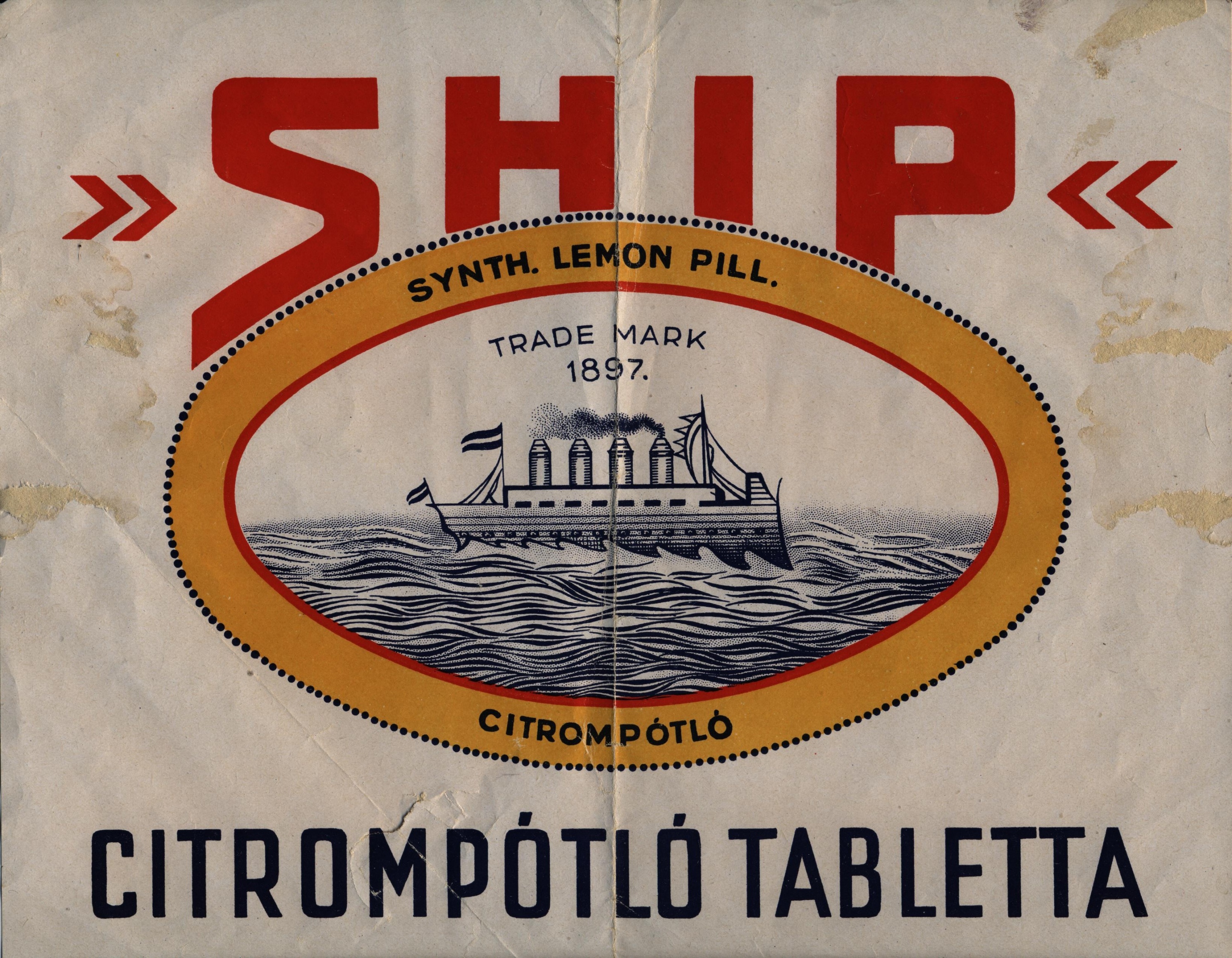 Ship citrompótló tabletta villamosplakát (Magyar Kereskedelmi és Vendéglátóipari Múzeum CC BY-NC-SA)