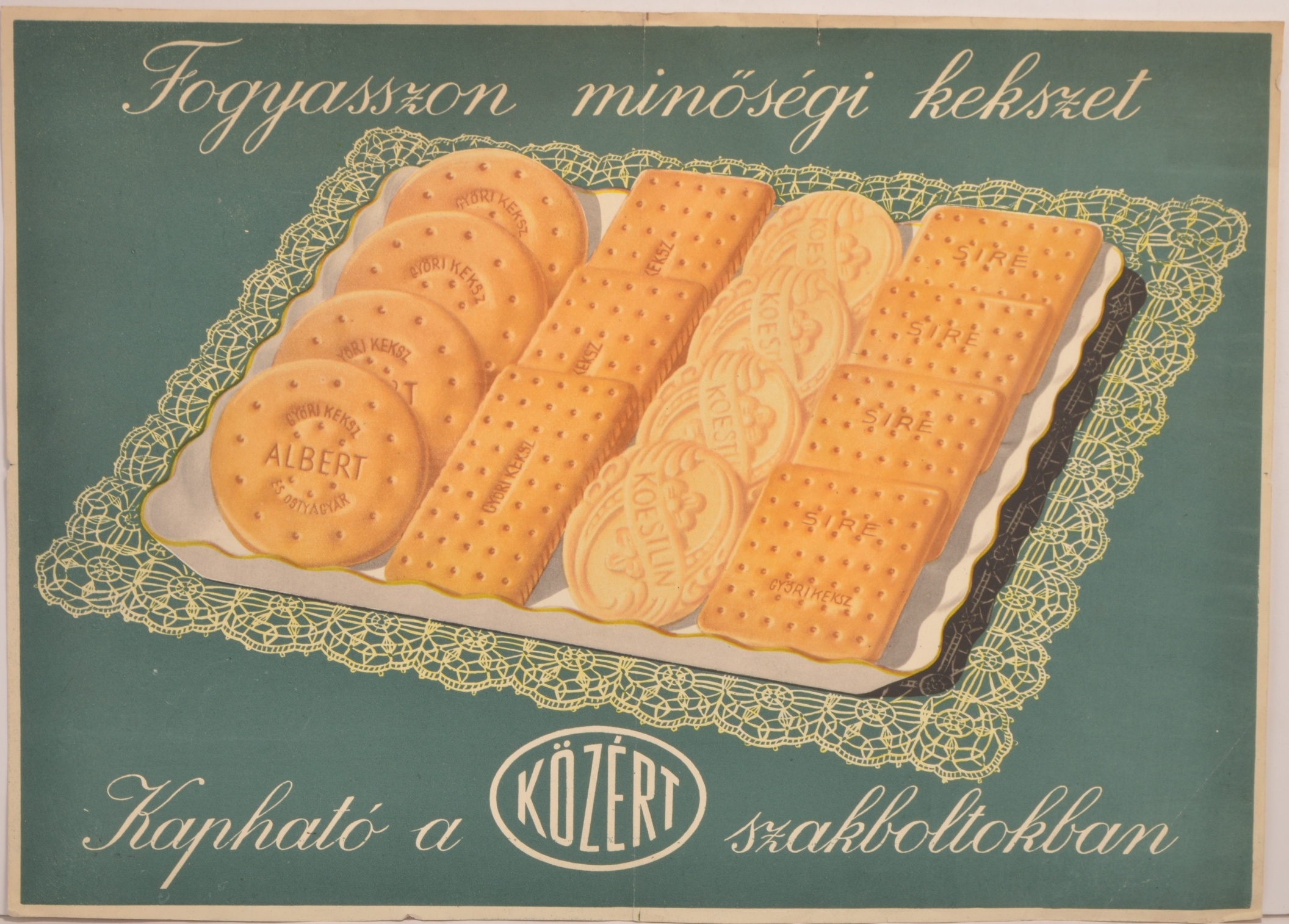 Koestlin-Győri keksz reklámlap (Magyar Kereskedelmi és Vendéglátóipari Múzeum CC BY-NC-SA)