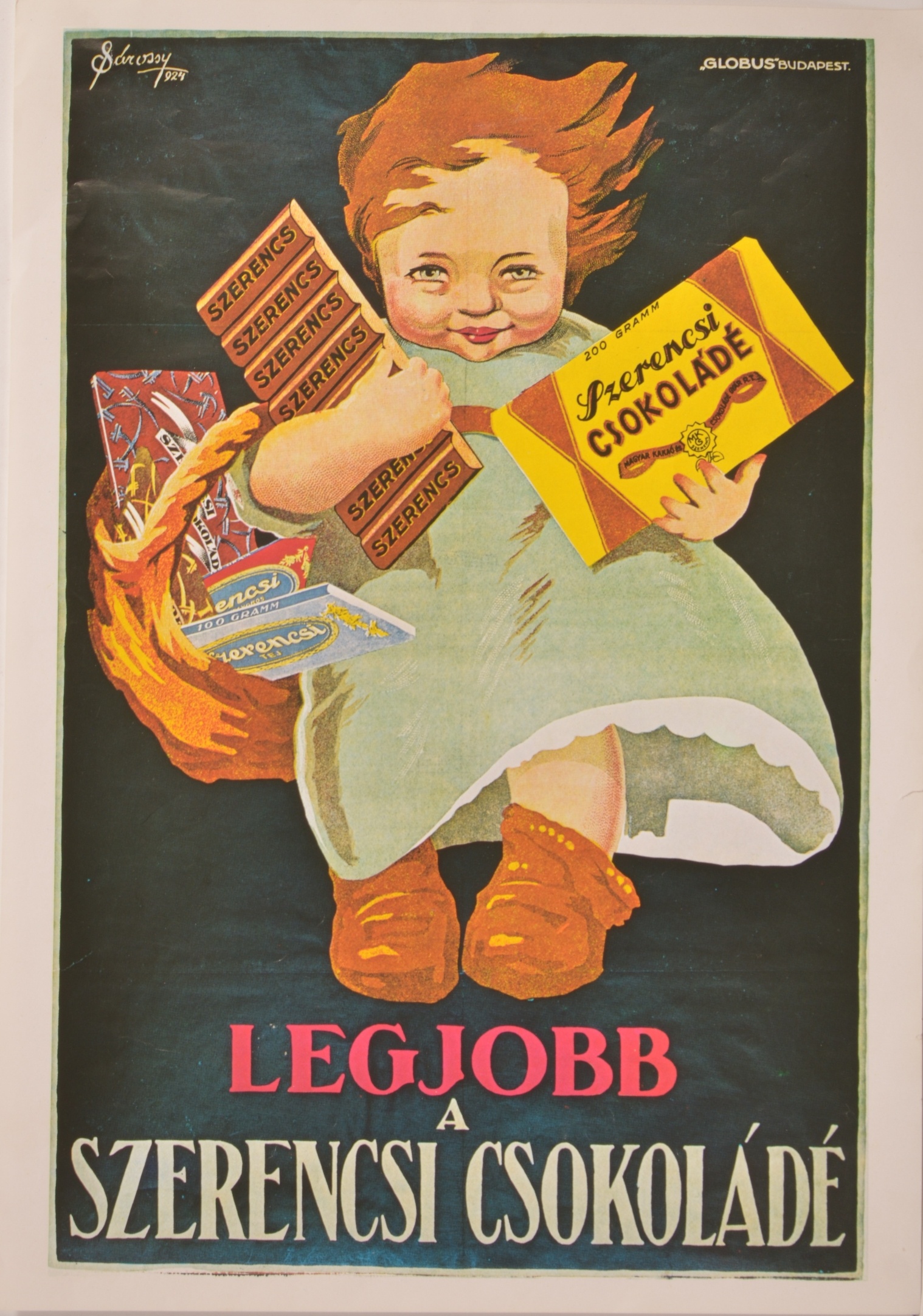 Szerencsi csokoládé kisplakát, reprodukció (Magyar Kereskedelmi és Vendéglátóipari Múzeum CC BY-NC-SA)