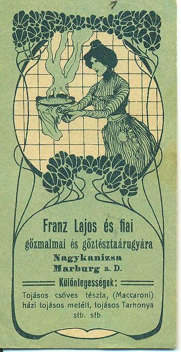 Franz Lajos és fiai azámolócédula (Magyar Kereskedelmi és Vendéglátóipari Múzeum CC BY-NC-SA)