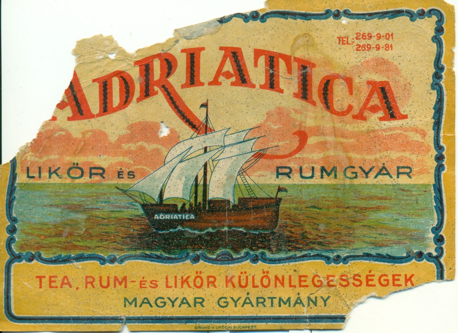 Adriatica Likőr és Rumgyár (Magyar Kereskedelmi és Vendéglátóipari Múzeum CC BY-NC-SA)