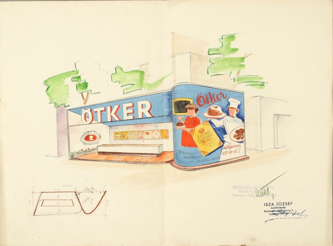 Dr. Oetker kiállítási pavilon terve (Magyar Kereskedelmi és Vendéglátóipari Múzeum CC BY-NC-SA)