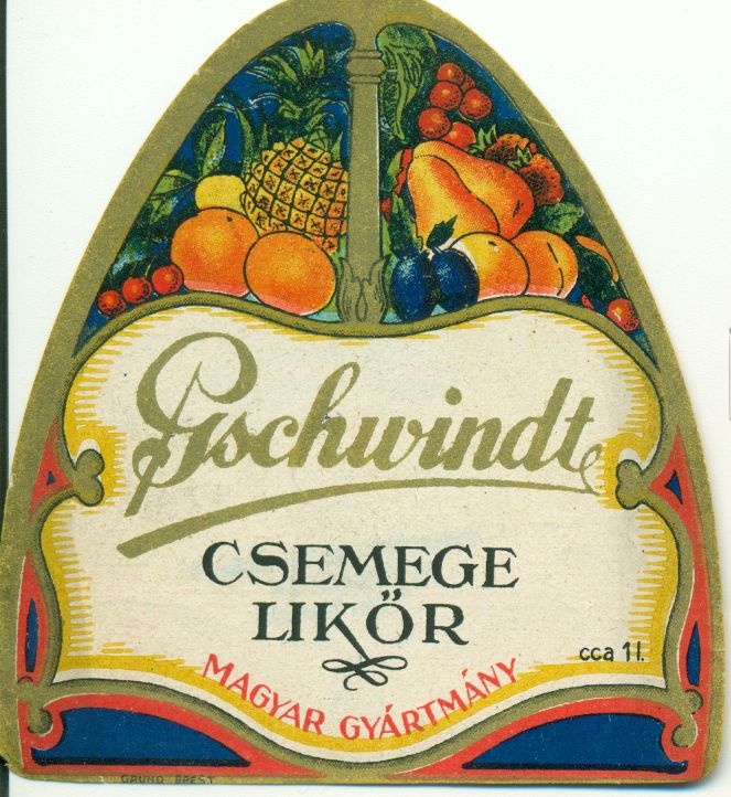 Gschwindt csemege likőr (Magyar Kereskedelmi és Vendéglátóipari Múzeum CC BY-NC-SA)