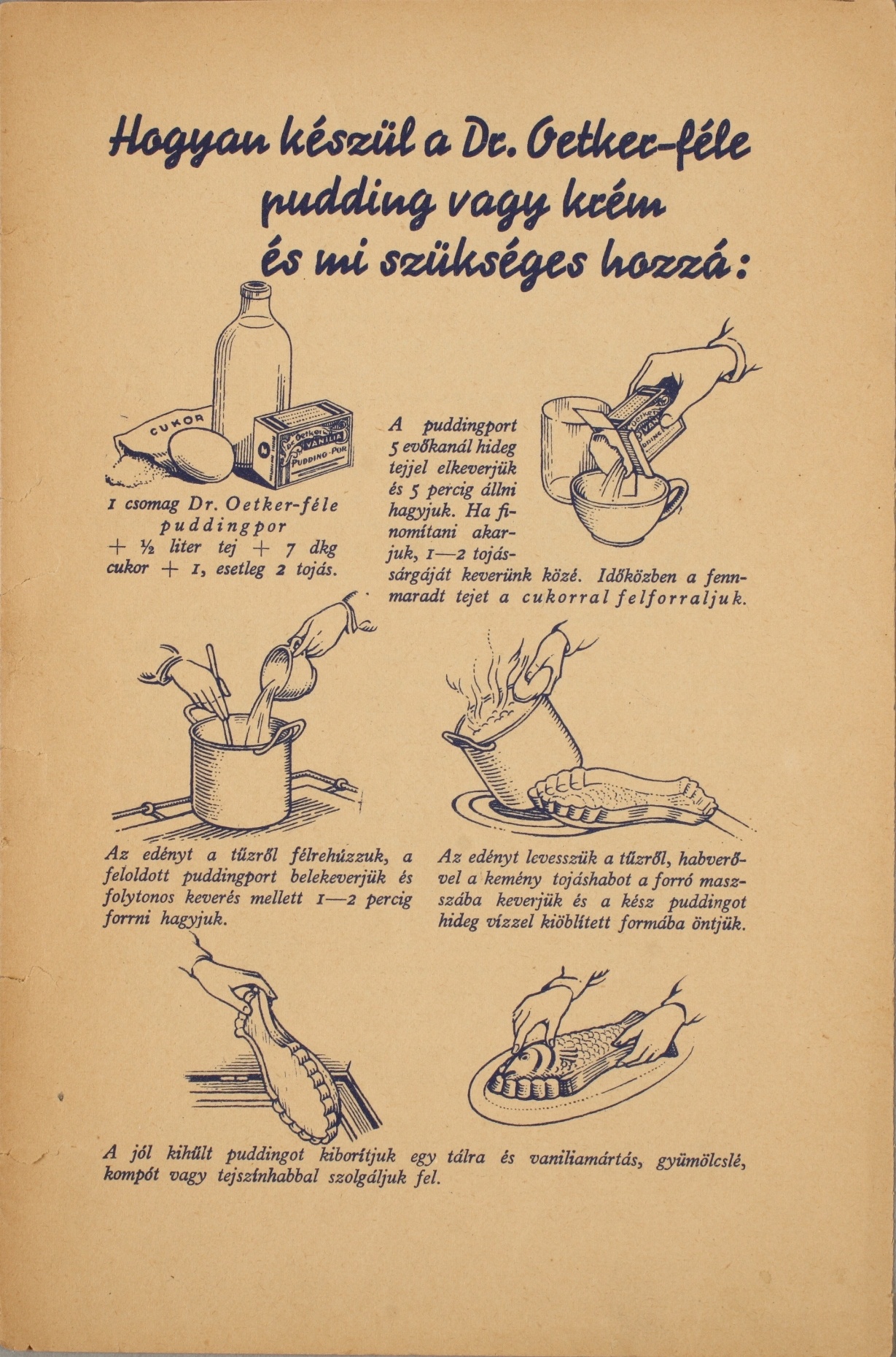 Dr. Oetker receptfüzet (Magyar Kereskedelmi és Vendéglátóipari Múzeum CC BY-NC-SA)