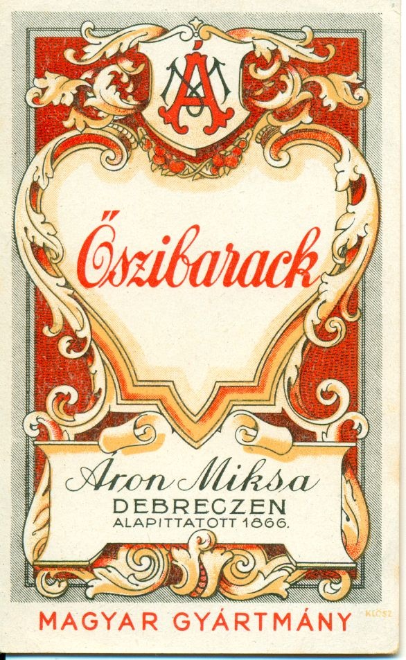 Őszibarack Likőr (Magyar Kereskedelmi és Vendéglátóipari Múzeum CC BY-NC-SA)