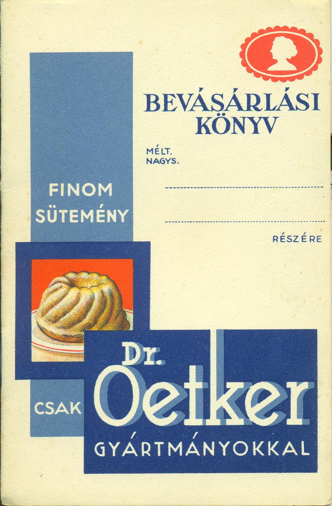 Dr. Oetker bevásárlási könyv (Magyar Kereskedelmi és Vendéglátóipari Múzeum CC BY-NC-SA)