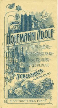 Hoffmann Adolf számolócédula