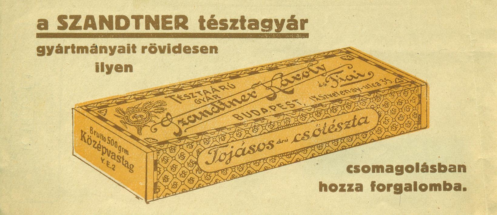 Szandtner tésztagyár (Magyar Kereskedelmi és Vendéglátóipari Múzeum CC BY-NC-SA)