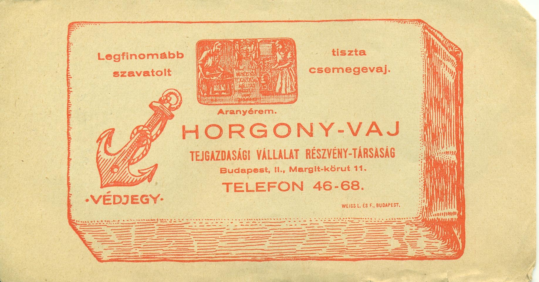 Horgony-vaj (Magyar Kereskedelmi és Vendéglátóipari Múzeum CC BY-NC-SA)