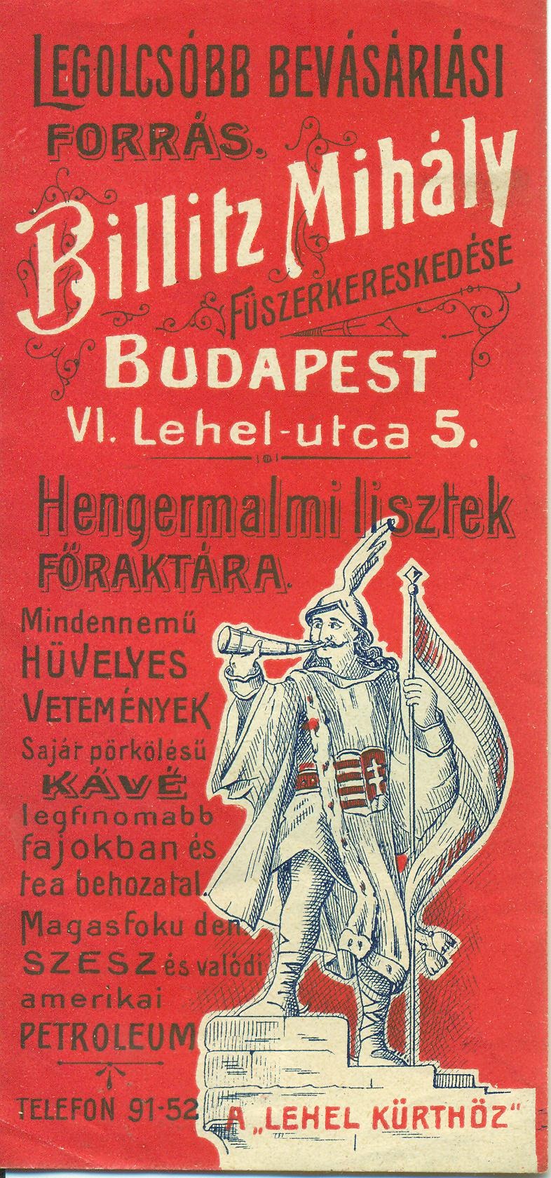 Billitz Mihály füszerkereskedése (Magyar Kereskedelmi és Vendéglátóipari Múzeum CC BY-NC-SA)