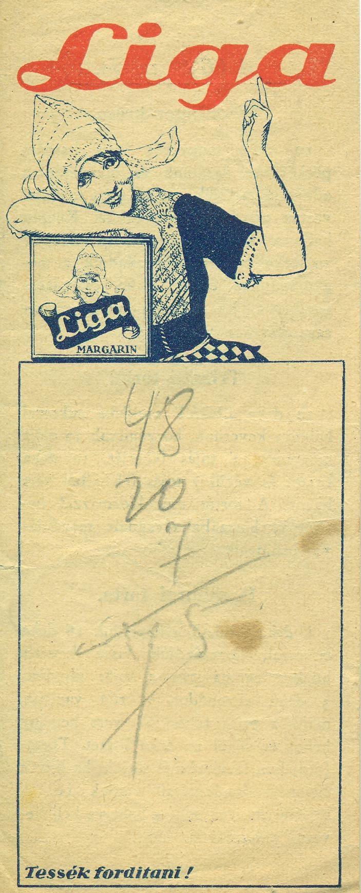Liga Margarin (Magyar Kereskedelmi és Vendéglátóipari Múzeum CC BY-NC-SA)