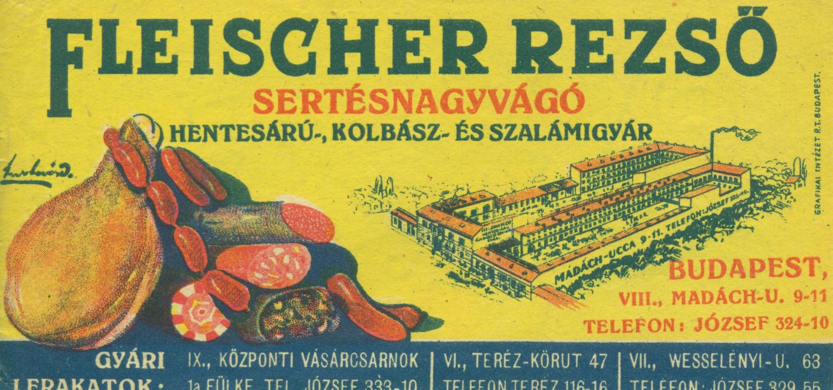 Fleischer Rezső sertésnagyvágó (Magyar Kereskedelmi és Vendéglátóipari Múzeum CC BY-NC-SA)