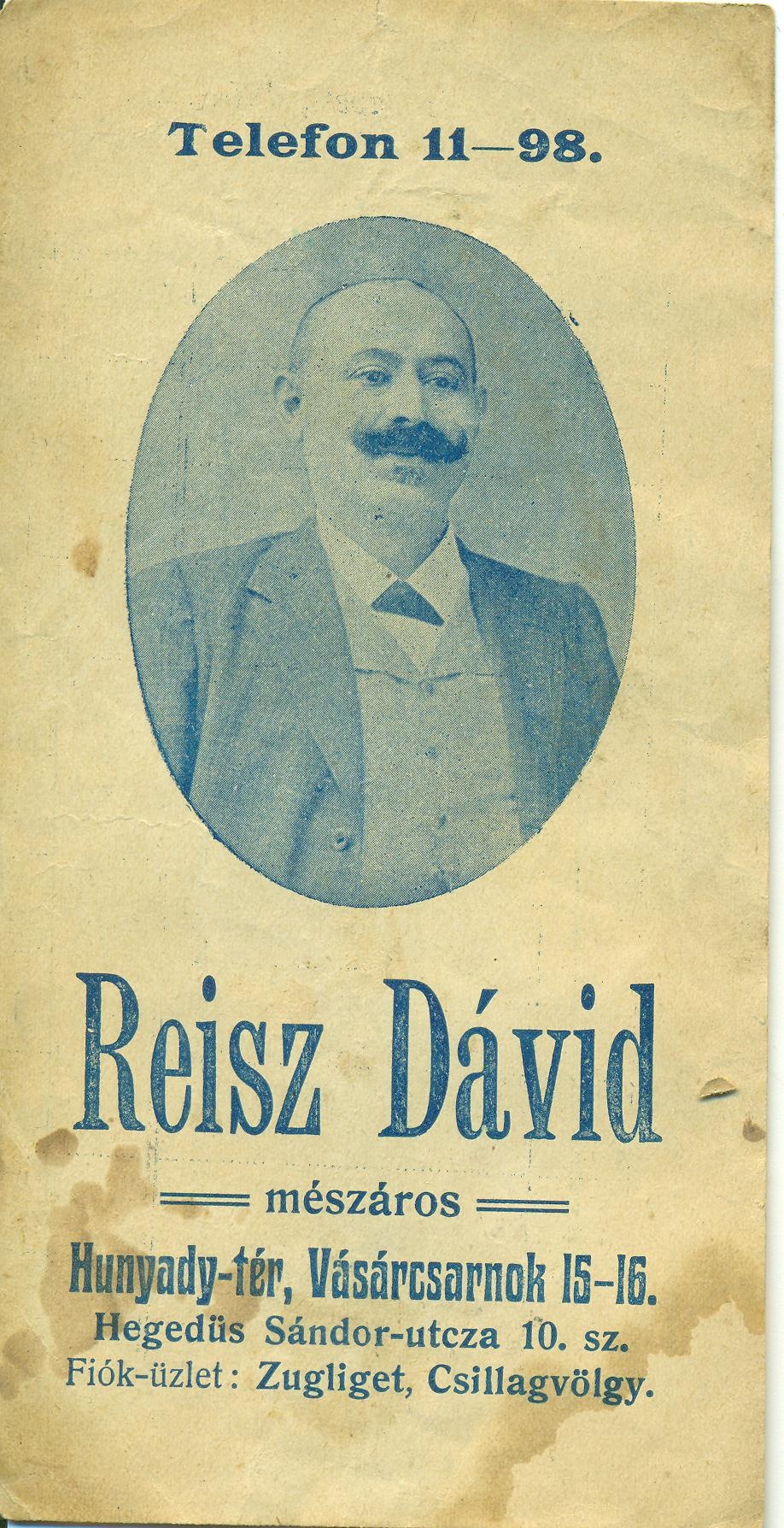 Reisz Dávid mészáros (Magyar Kereskedelmi és Vendéglátóipari Múzeum CC BY-NC-SA)