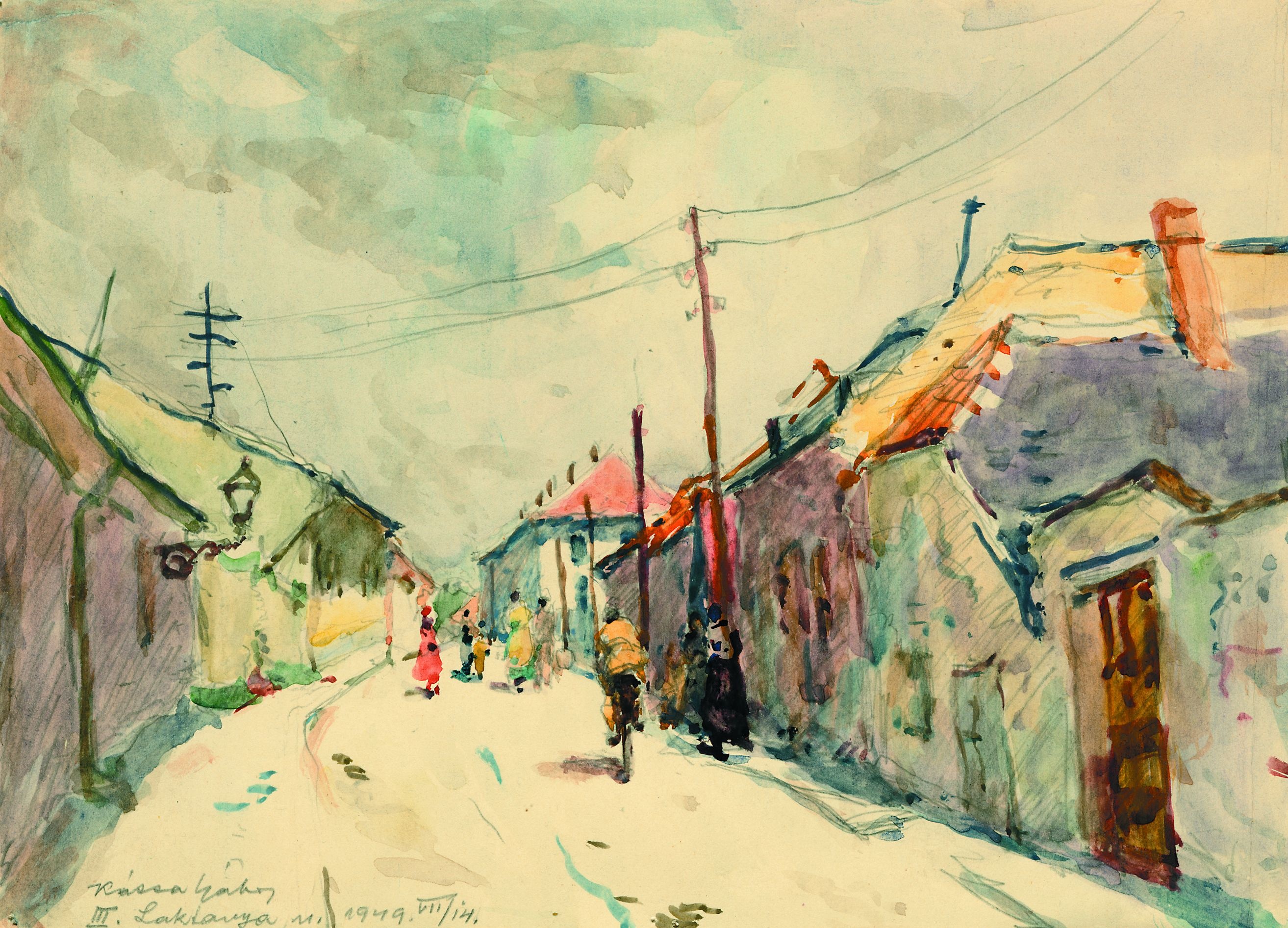 A Laktanya utcáról készített festmény (Óbudai Múzeum CC BY-NC-SA)