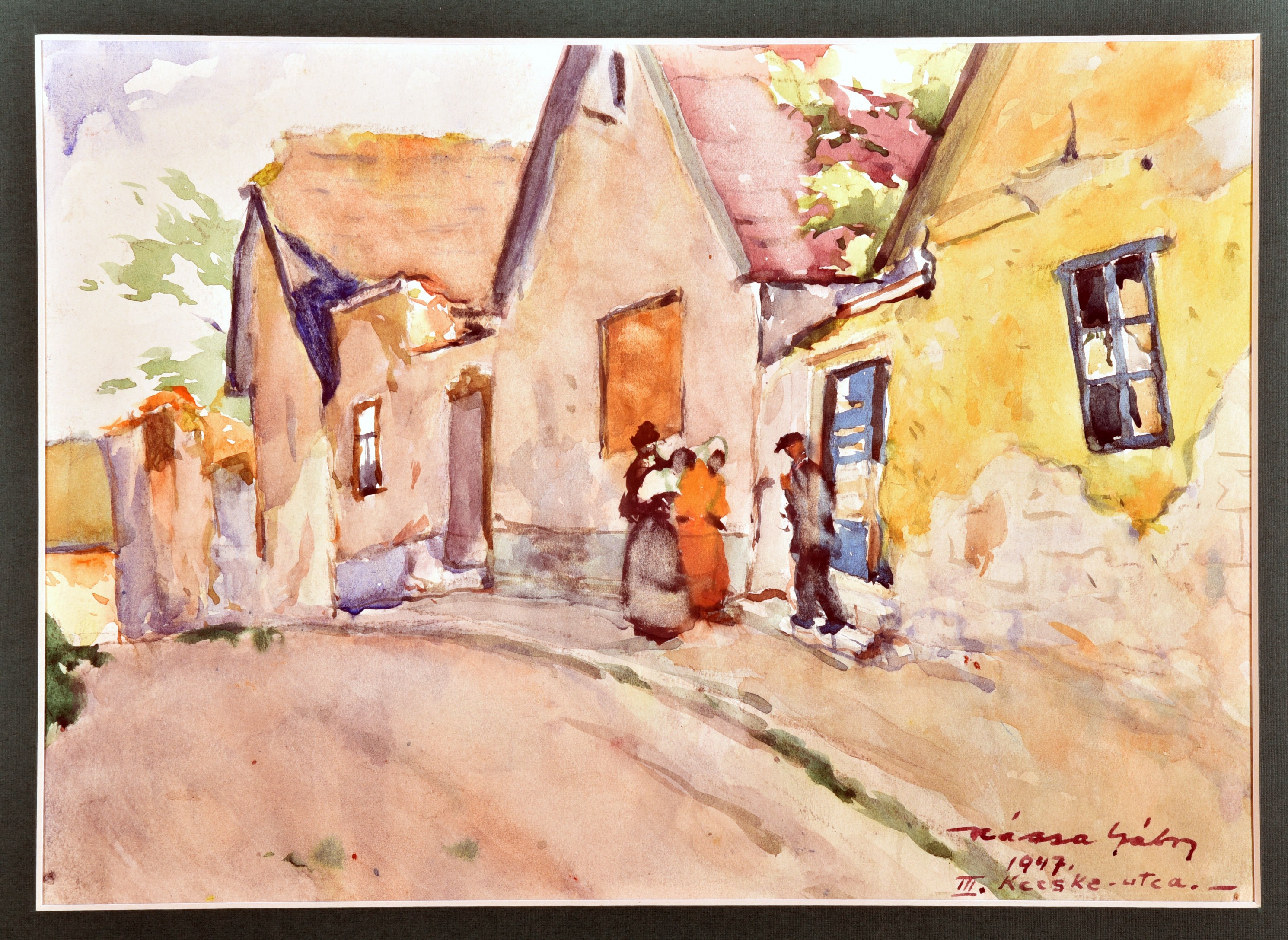 A Kecske utcáról készített festmény (Óbudai Múzeum CC BY-NC-SA)