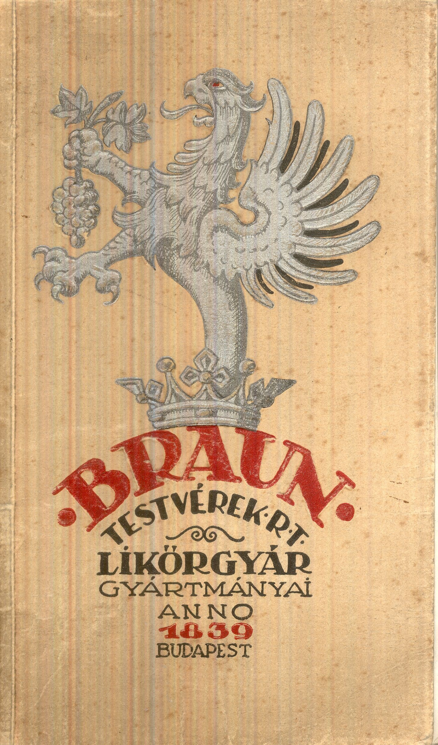 Braun Testvérek árjegyzék (Magyar Kereskedelmi és Vendéglátóipari Múzeum CC BY-NC-SA)