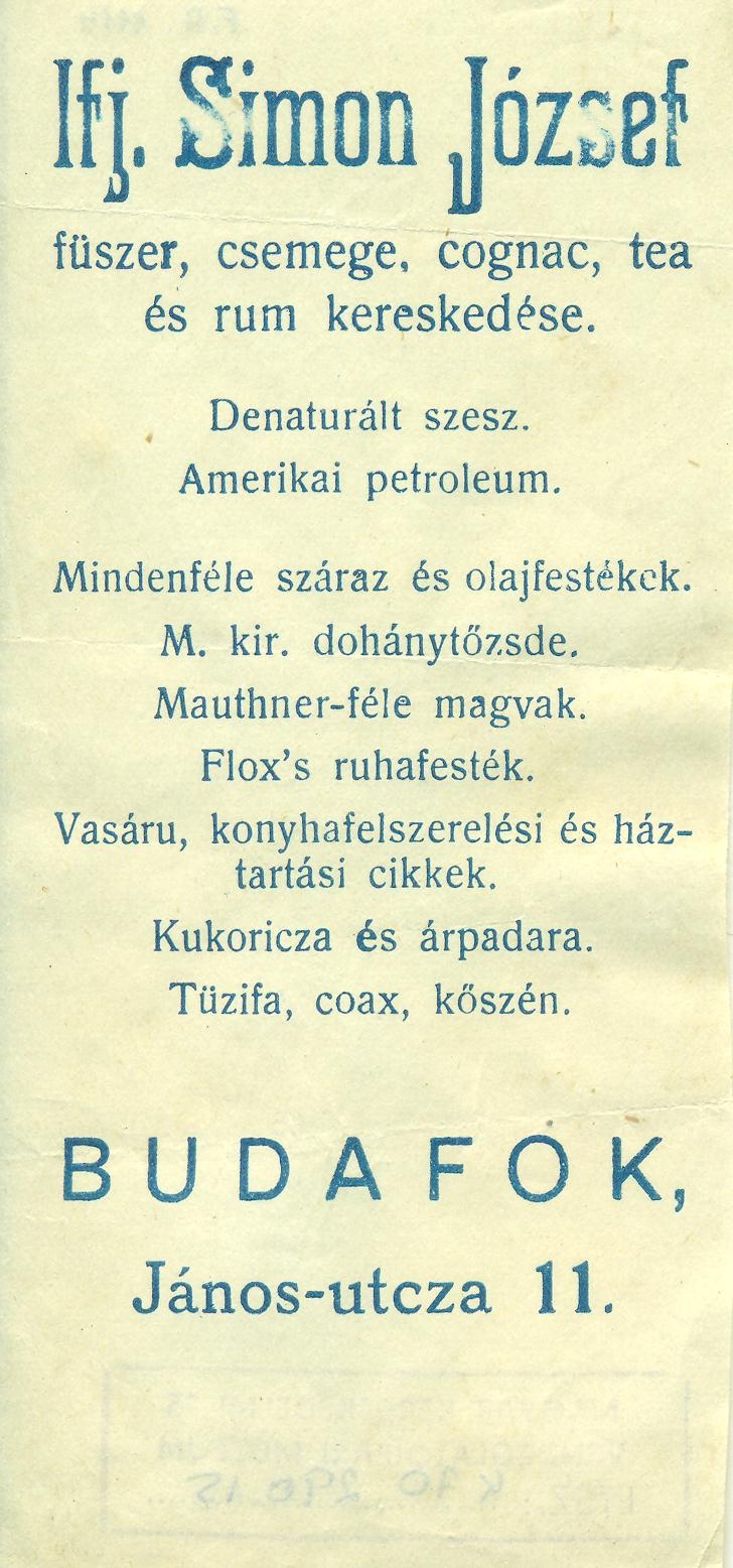 Ifj. Simon József vegyeskereskedése (Magyar Kereskedelmi és Vendéglátóipari Múzeum CC BY-NC-SA)