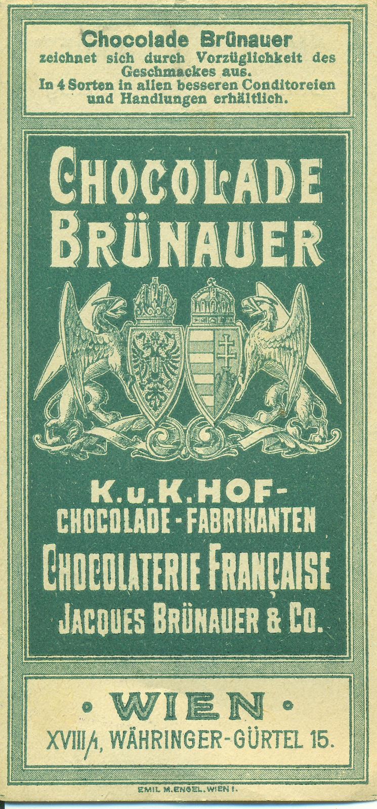 Chocolade Brünauer (Magyar Kereskedelmi és Vendéglátóipari Múzeum CC BY-NC-SA)