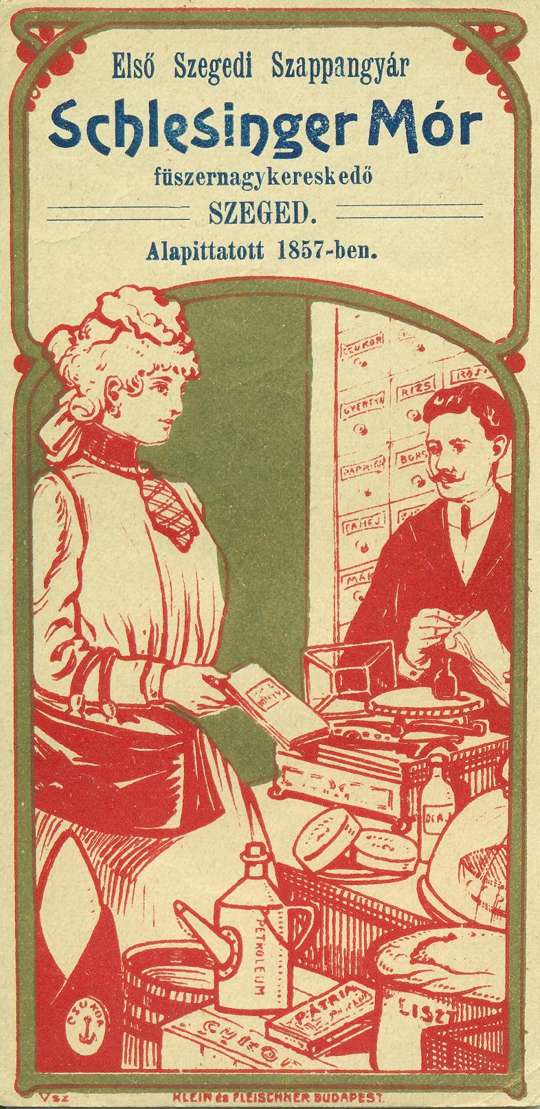 Schlesinger Mór fűszernagykereskedő (Magyar Kereskedelmi és Vendéglátóipari Múzeum CC BY-NC-SA)