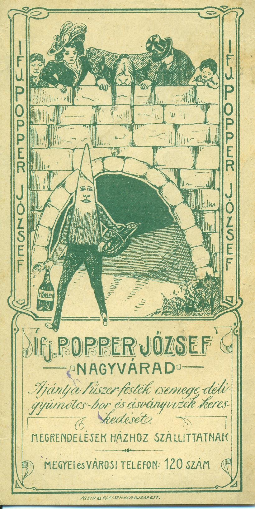 Ifj. Popper József vegyeskereskedése Nagyvárad (Magyar Kereskedelmi és Vendéglátóipari Múzeum CC BY-NC-SA)