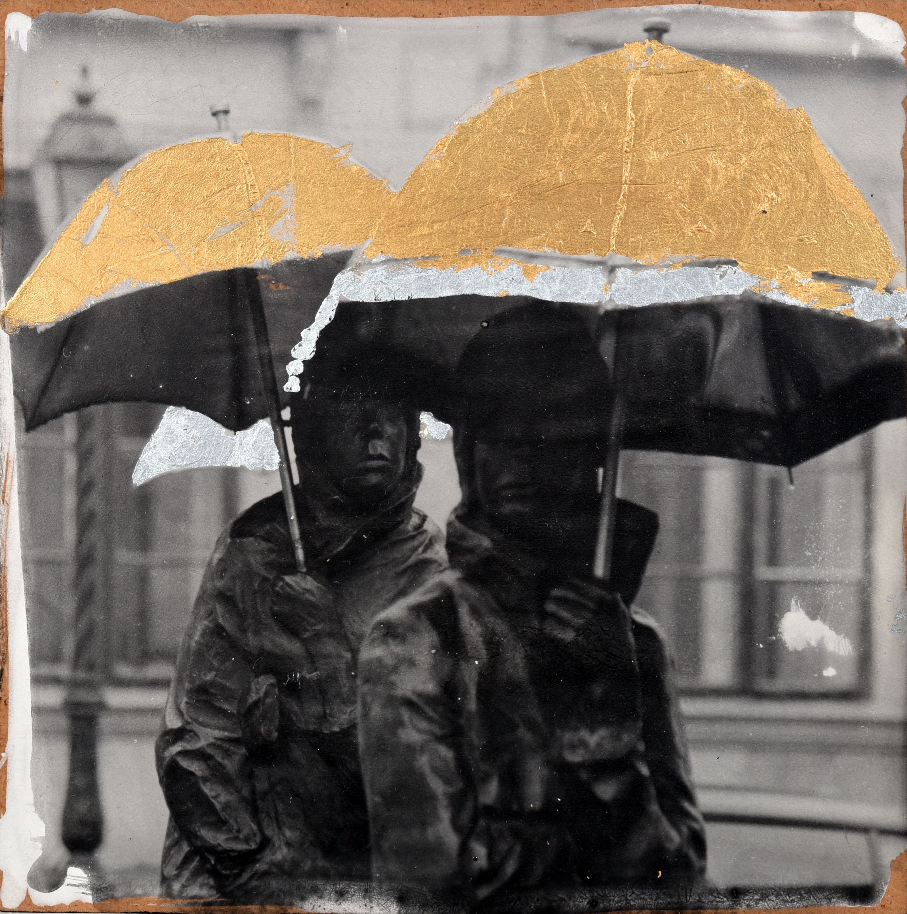 Az "Esernyősök" című szoborcsoportról készített alkotás (Óbudai Múzeum CC BY-NC-SA)
