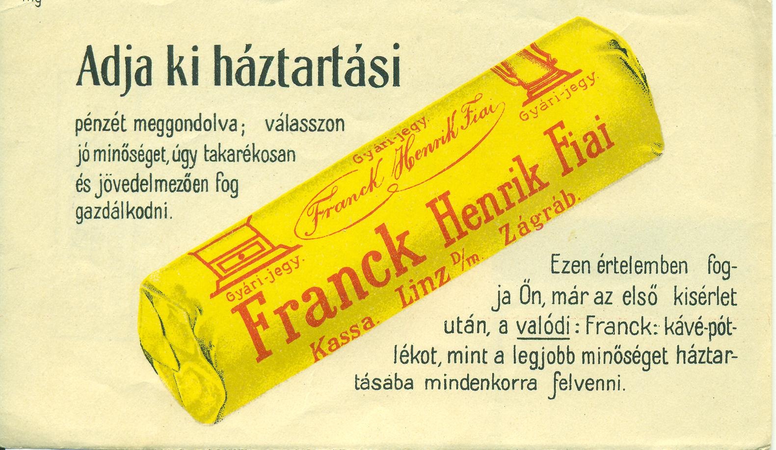 Frank kávépótlék (Magyar Kereskedelmi és Vendéglátóipari Múzeum CC BY-NC-SA)