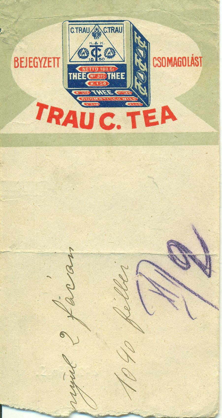 C. Trau tea (Magyar Kereskedelmi és Vendéglátóipari Múzeum CC BY-NC-SA)