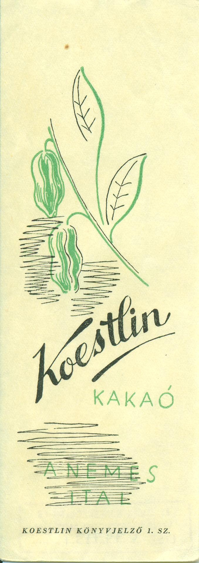 Koestlin kakaó (Magyar Kereskedelmi és Vendéglátóipari Múzeum CC BY-NC-SA)