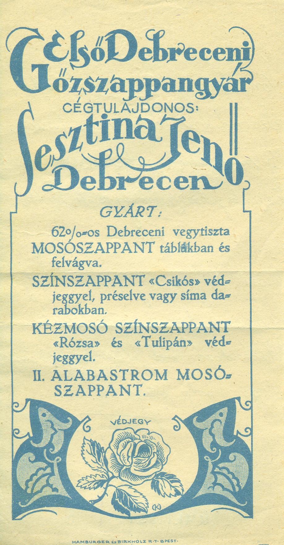Első Debreceni Gőzszappangyár (Magyar Kereskedelmi és Vendéglátóipari Múzeum CC BY-NC-SA)