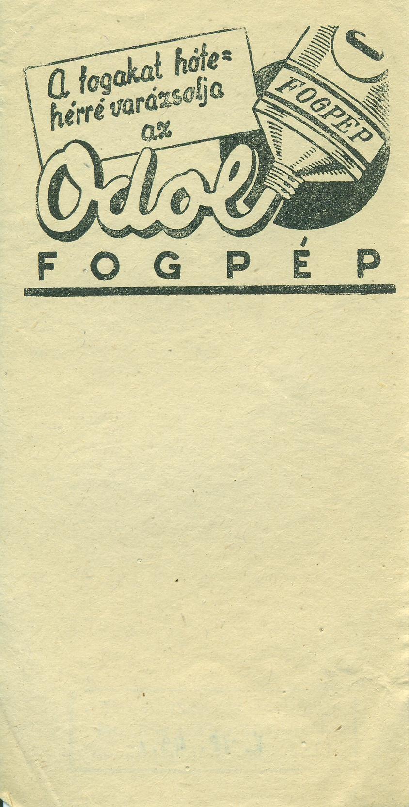Odol fogpép (Magyar Kereskedelmi és Vendéglátóipari Múzeum CC BY-NC-SA)