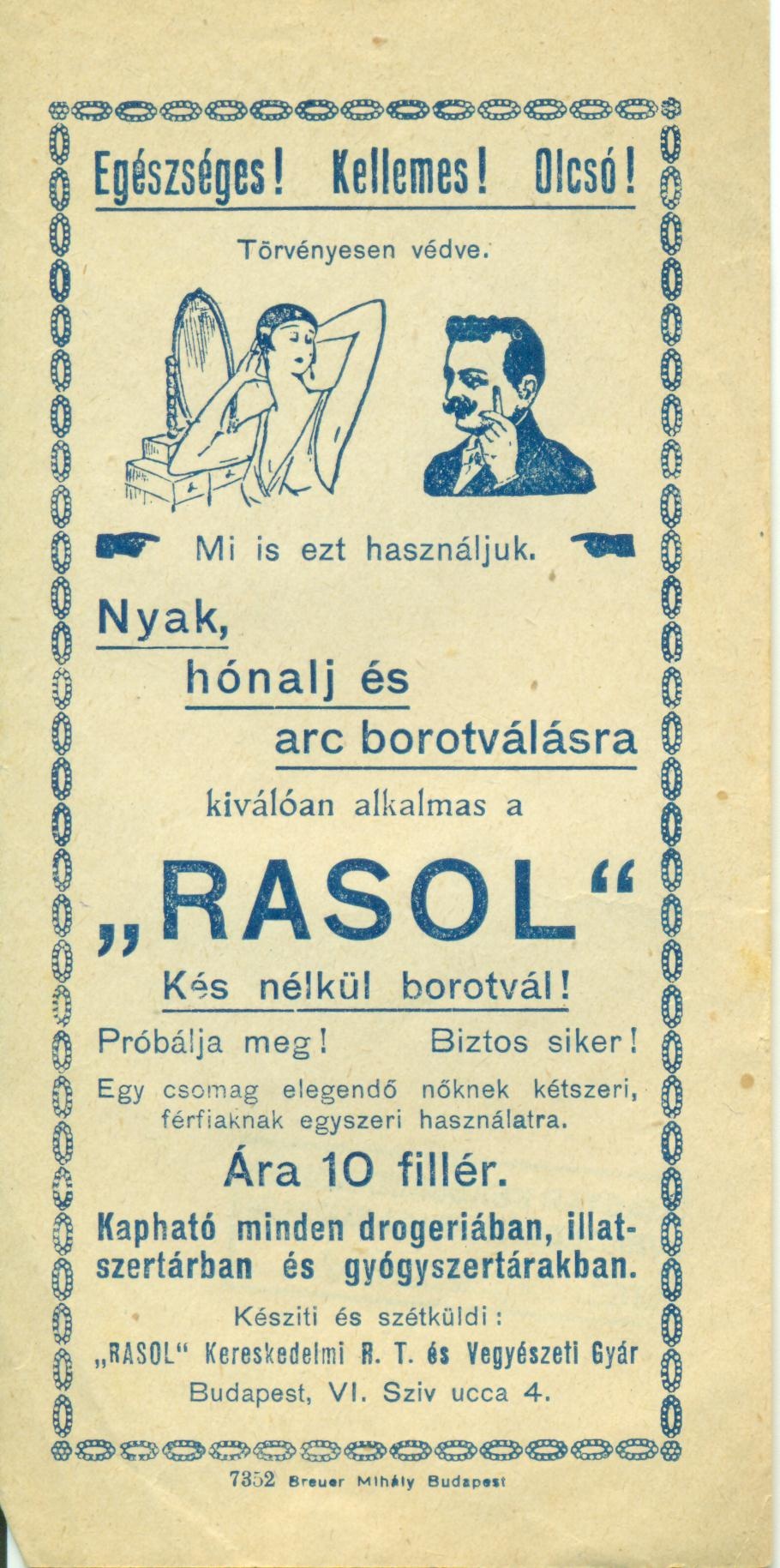 "Rasol" (Magyar Kereskedelmi és Vendéglátóipari Múzeum CC BY-NC-SA)