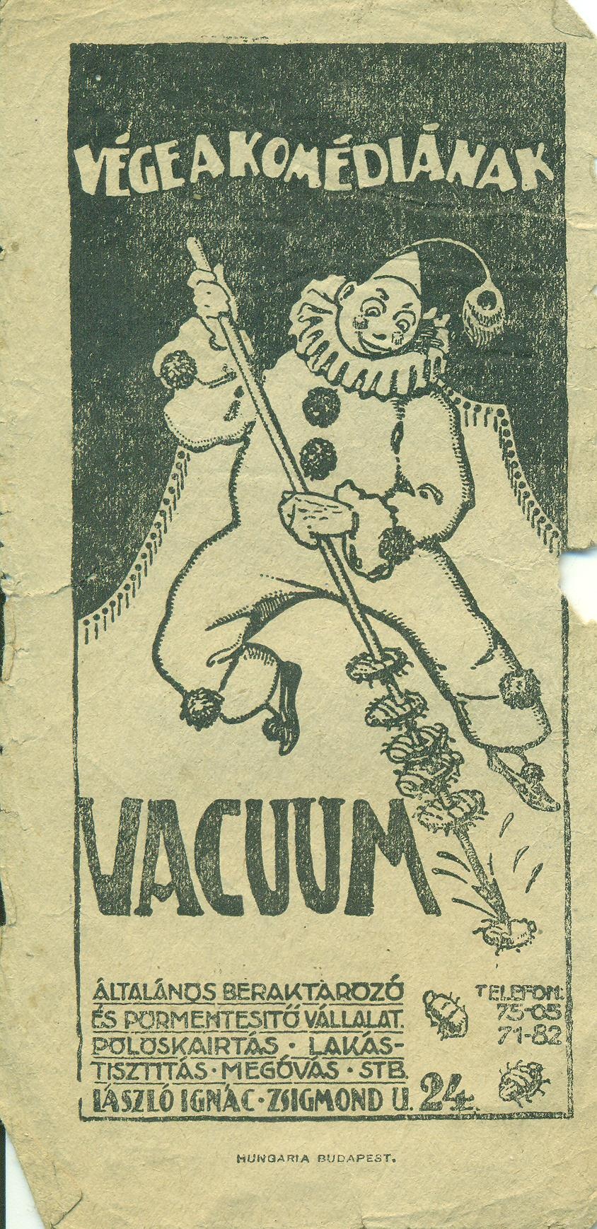 Vacuum takarítócég (Magyar Kereskedelmi és Vendéglátóipari Múzeum CC BY-NC-SA)