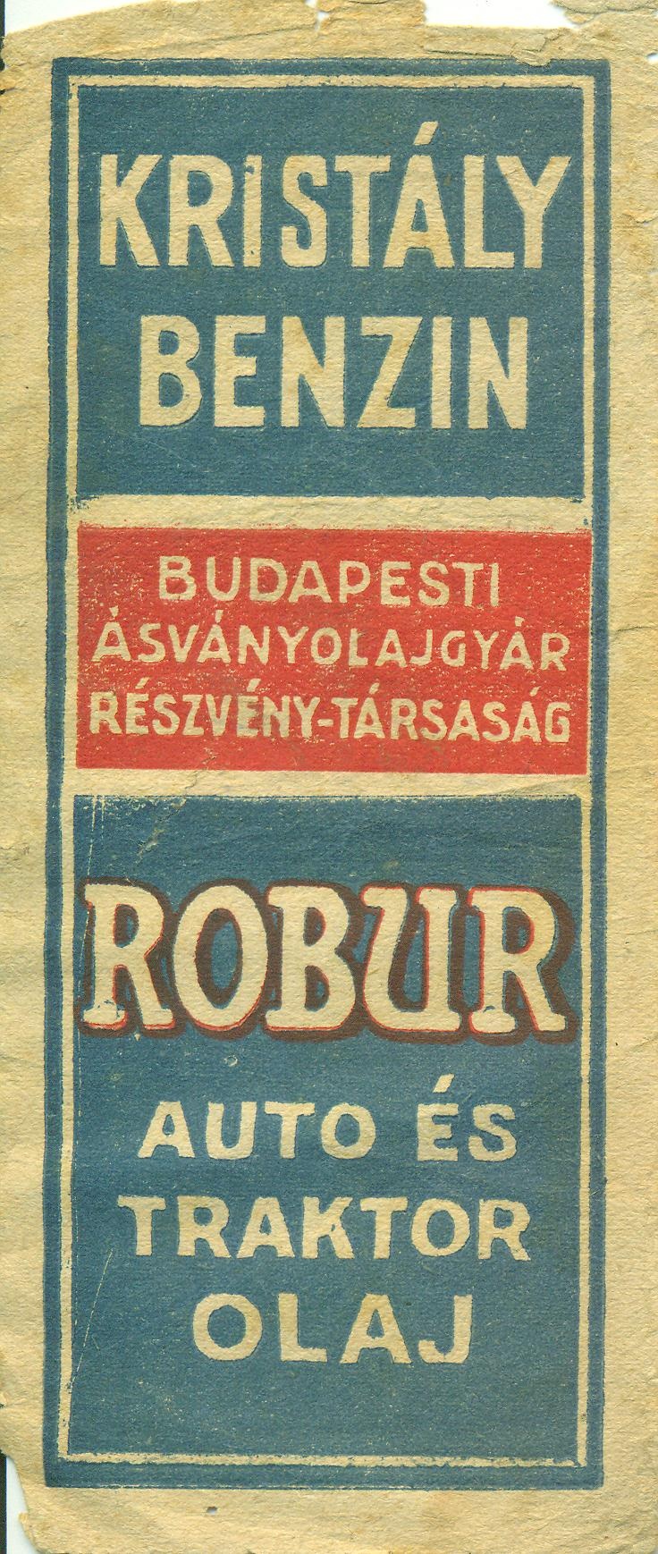Robur gépolaj (Magyar Kereskedelmi és Vendéglátóipari Múzeum CC BY-NC-SA)