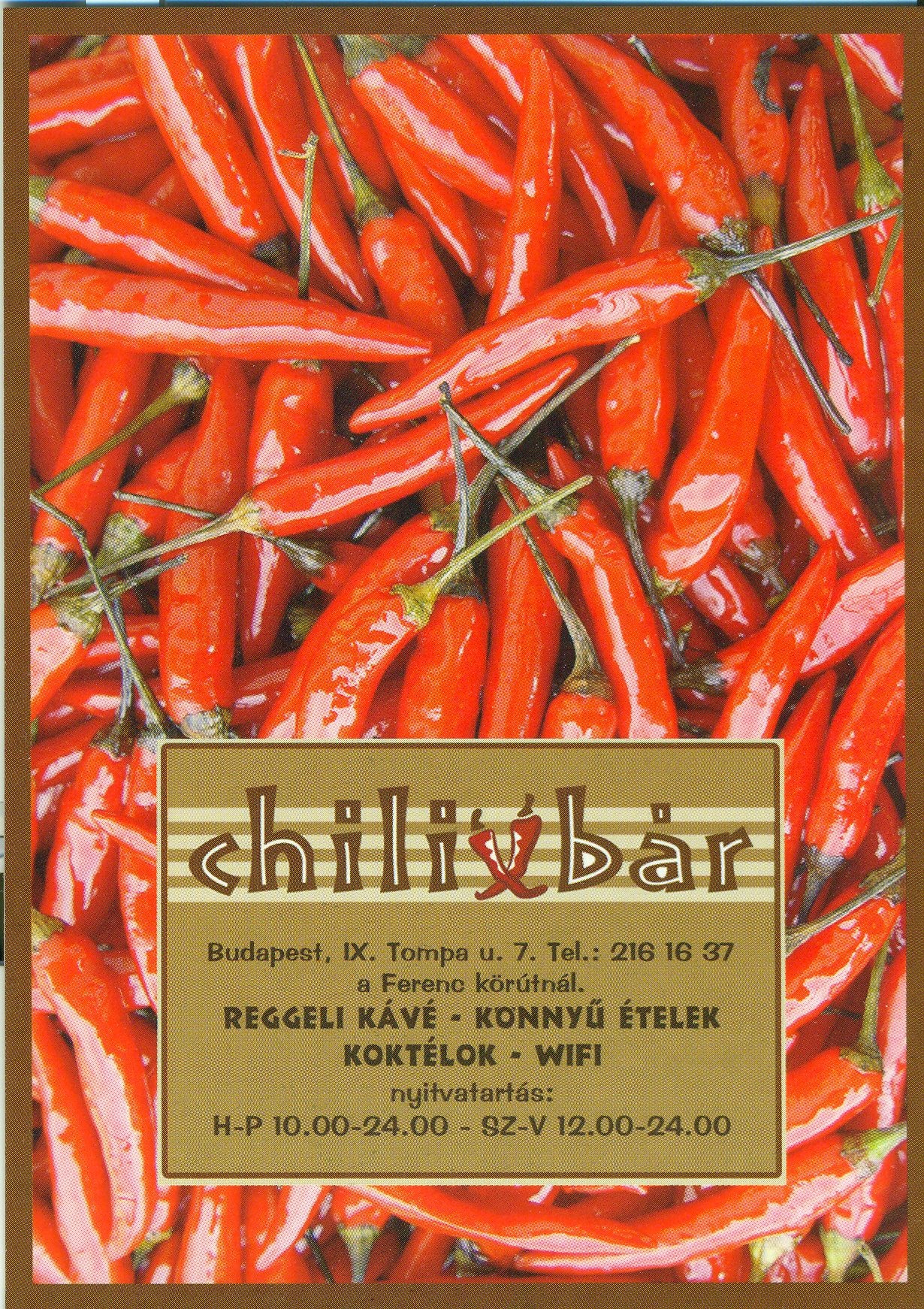 Chili bár (Magyar Kereskedelmi és Vendéglátóipari Múzeum CC BY-NC-ND)