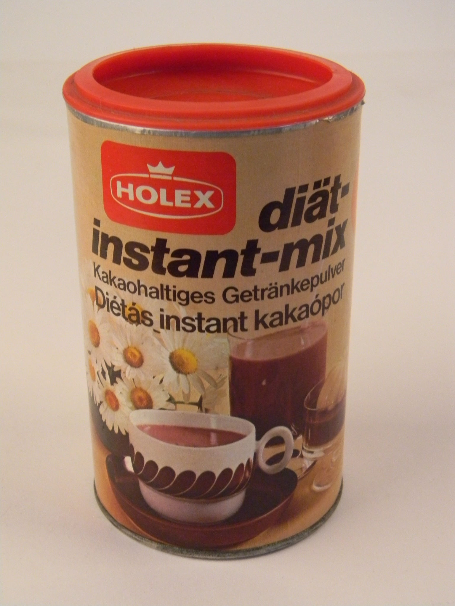 Holex instant, diétás kakaóporos doboz (Magyar Kereskedelmi és Vendéglátóipari Múzeum CC BY-NC-SA)