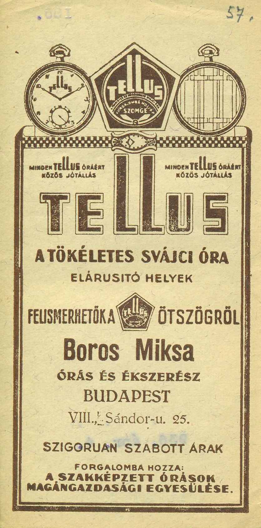 Boros Miksa, órás és ékszerész (Magyar Kereskedelmi és Vendéglátóipari Múzeum CC BY-NC-SA)