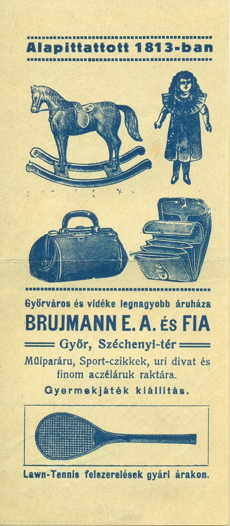 BRUJMANN E.A. ÉS FIA, GYŐR, Széchenyi-tér (Magyar Kereskedelmi és Vendéglátóipari Múzeum CC BY-NC-SA)