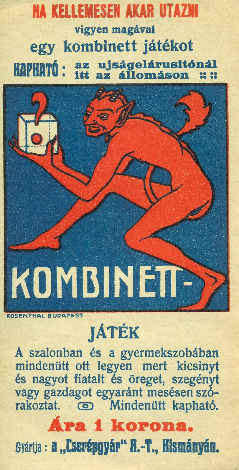 KOMBINETT-JÁTÉK (Magyar Kereskedelmi és Vendéglátóipari Múzeum CC BY-NC-SA)