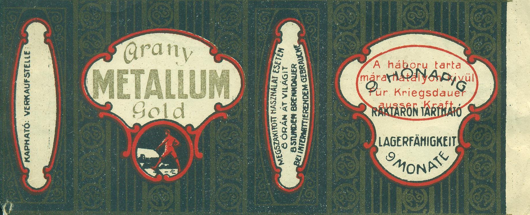 Arany METALLUM (Magyar Kereskedelmi és Vendéglátóipari Múzeum CC BY-NC-SA)