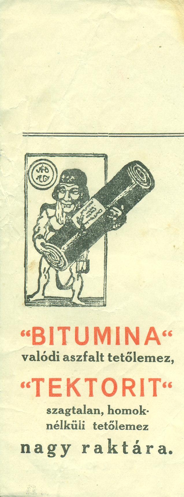 "BITUMINA" ÉS "TEKTORIT" (Magyar Kereskedelmi és Vendéglátóipari Múzeum CC BY-NC-SA)